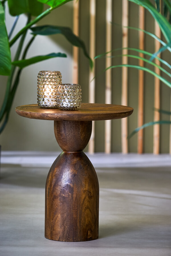 Light & Living Bijzettafel 'Torir' Mangohout, 40cm, kleur Bruin