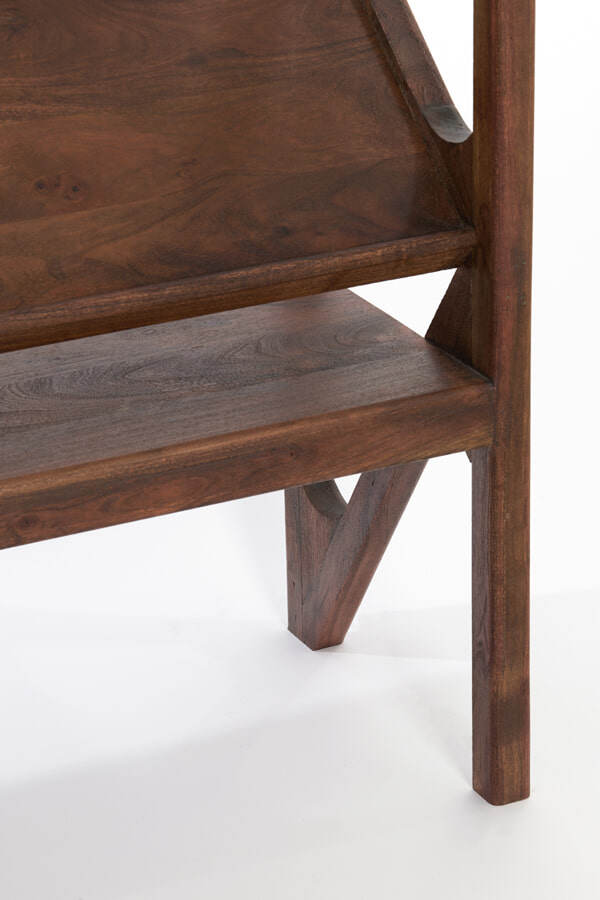 Light & Living Sidetable 'Yuki' Acaciahout en glas, 119cm