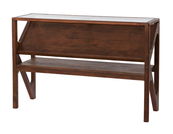 Light & Living Sidetable 'Yuki' Acaciahout en glas, 119cm
