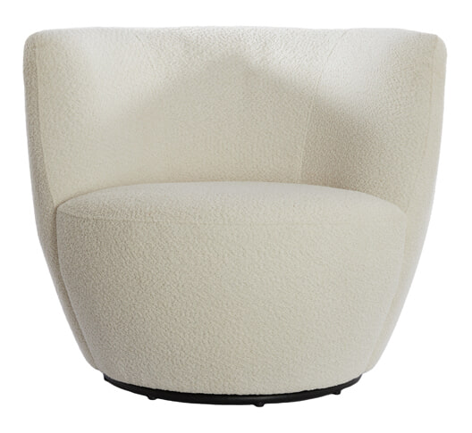 Light & Living Draaibare Fauteuil 'Senja' Bouclé, kleur Wit