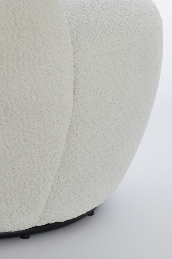 Light & Living Draaibare Fauteuil 'Senja' Bouclé, kleur Wit