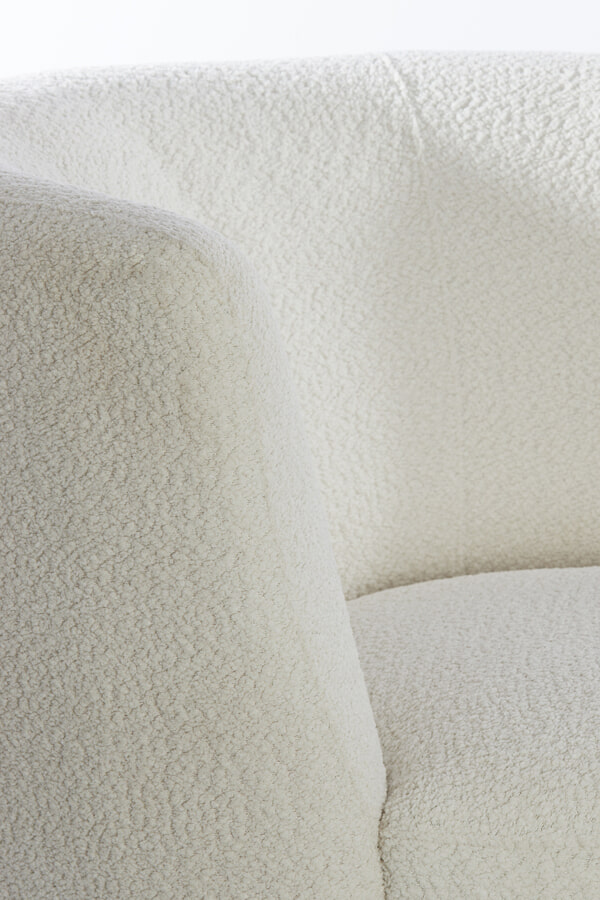 Light & Living Draaibare Fauteuil 'Senja' Bouclé, kleur Wit