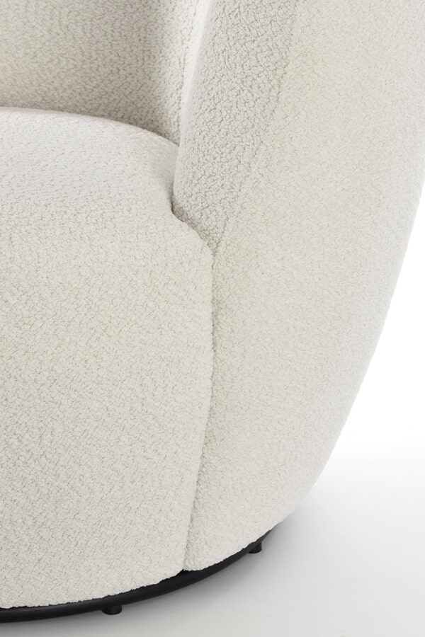Light & Living Draaibare Fauteuil 'Senja' Bouclé, kleur Wit