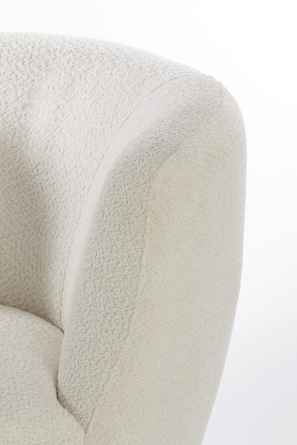 Light & Living Draaibare Fauteuil 'Senja' Bouclé, kleur Wit