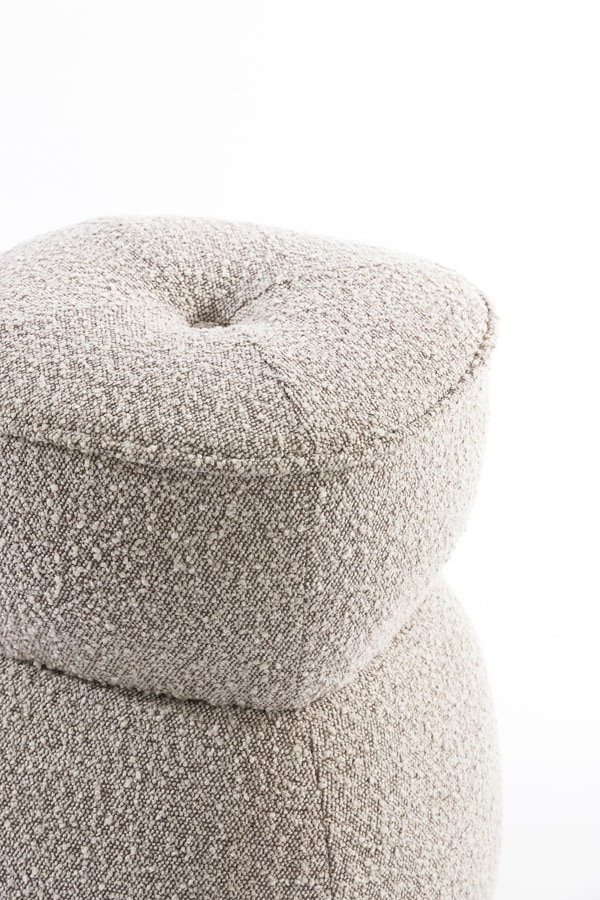 Light & Living Poef 'Leyla' Bouclé, kleur Beige