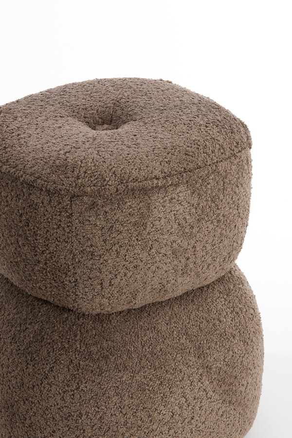 Light & Living Poef 'Leyla' Chenille, kleur Bruin