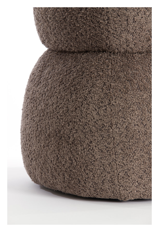 Light & Living Poef 'Leyla' Chenille, kleur Bruin