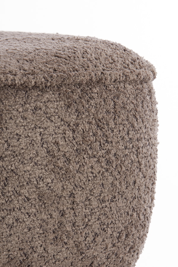 Light & Living Poef 'Leyla' Chenille, kleur Bruin