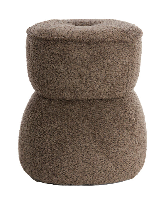 Light & Living Poef 'Leyla' Chenille, kleur Bruin