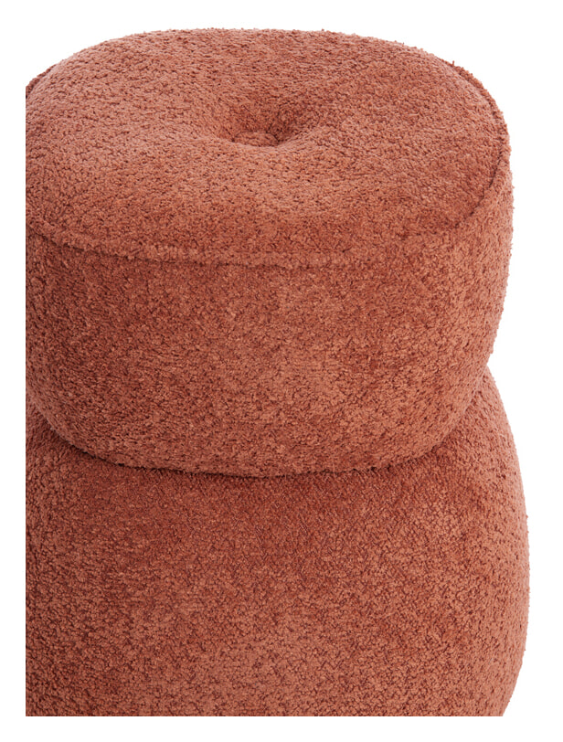 Light & Living Poef 'Leyla' Chenille, kleur Terra
