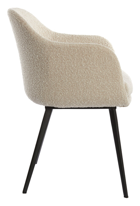 Light & Living Eetkamerstoel 'Leone' Bouclé, kleur Beige