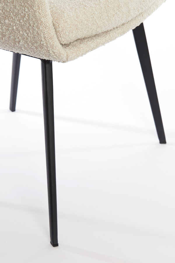 Light & Living Eetkamerstoel 'Leone' Bouclé, kleur Beige
