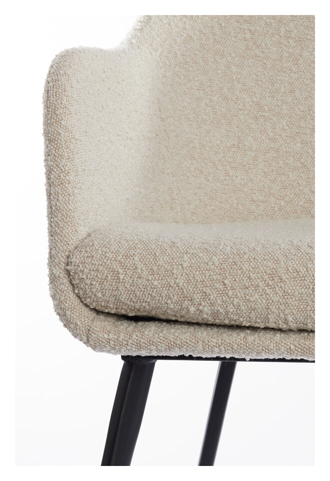 Light & Living Eetkamerstoel 'Leone' Bouclé, kleur Beige