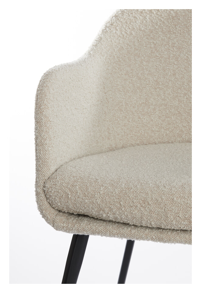Light & Living Eetkamerstoel 'Leone' Bouclé, kleur Beige