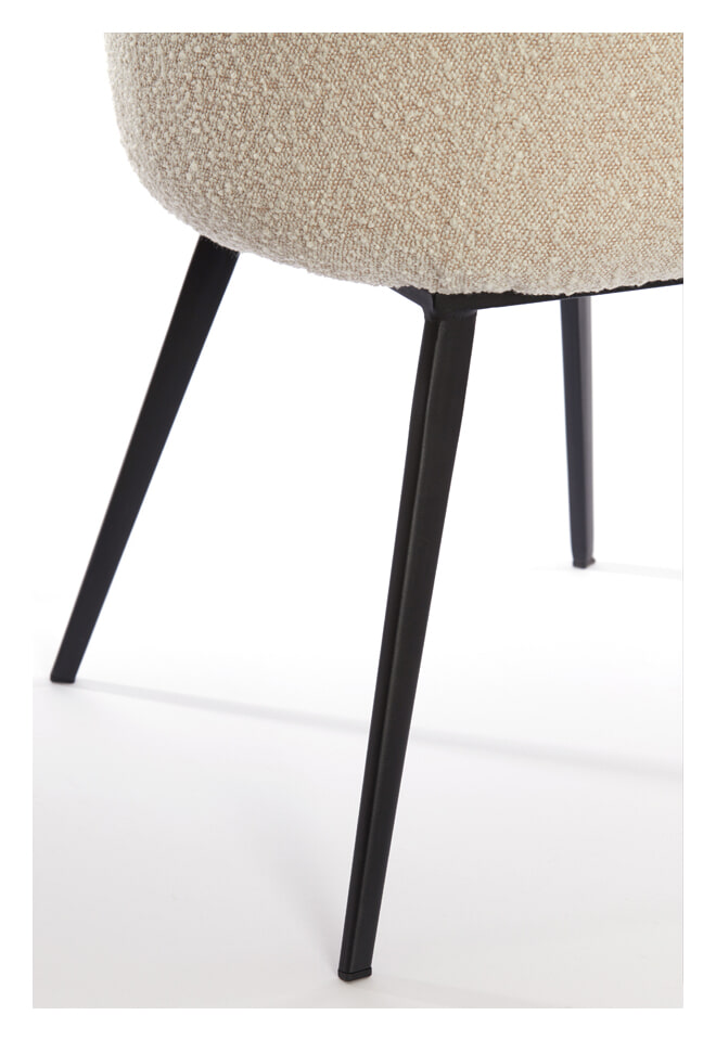 Light & Living Eetkamerstoel 'Leone' Bouclé, kleur Beige
