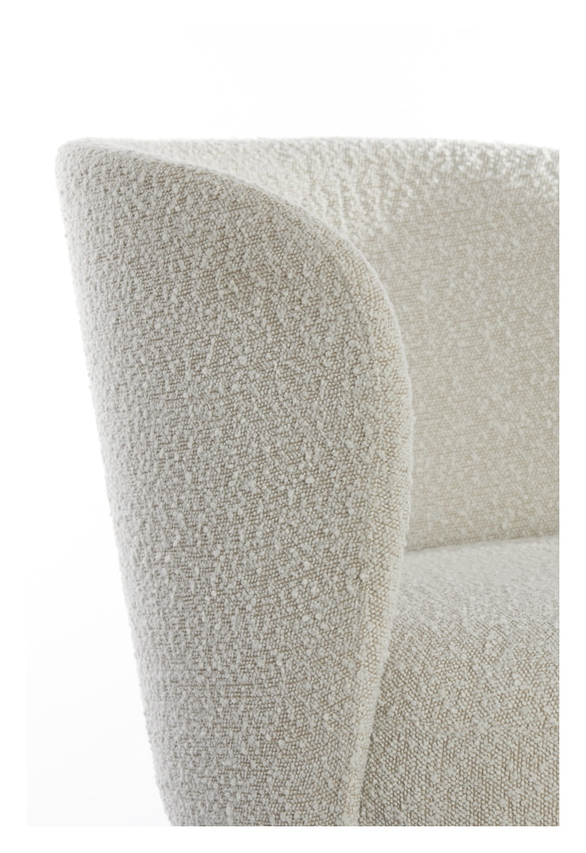 Light & Living Fauteuil 'Dieyda' Bouclé, kleur Crème
