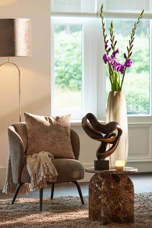 Light & Living Fauteuil 'Dieyda' Bouclé, kleur Bruin