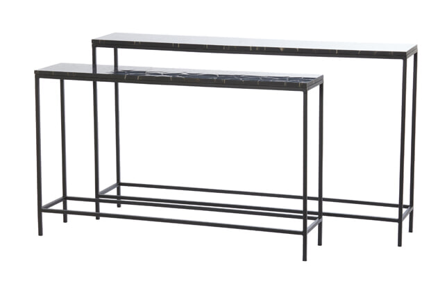 Light & Living Sidetable Morena Agaat, Set van 2 stuks - Zwart