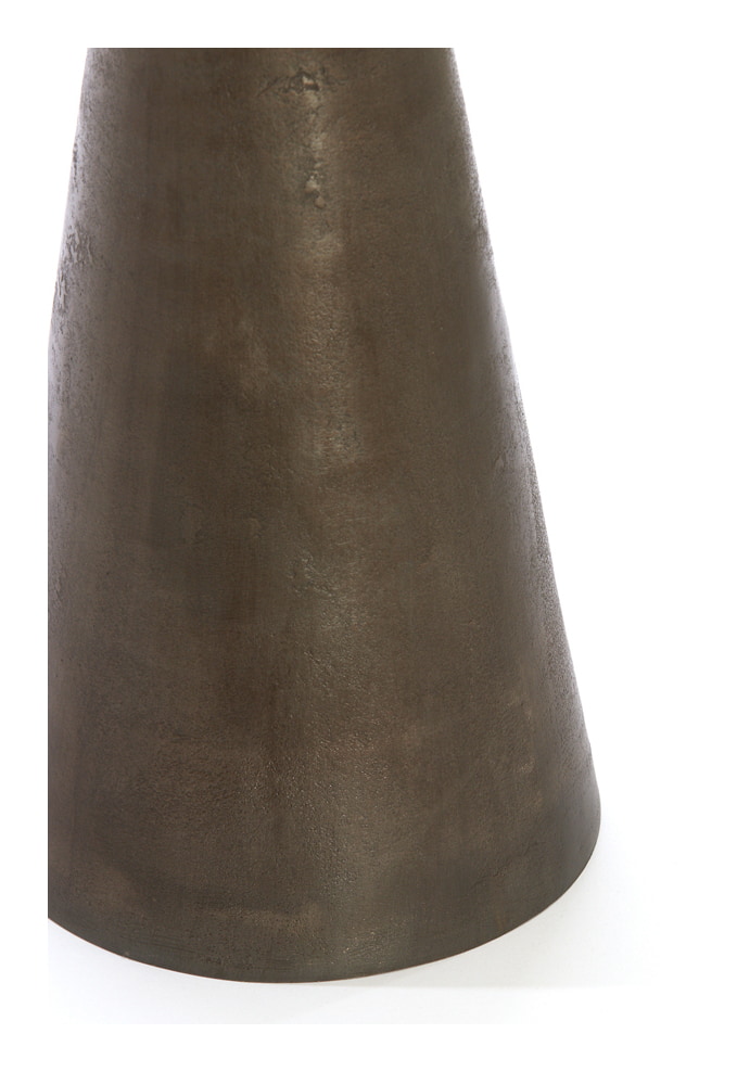 Light & Living Ronde Bijzettafel 'Ynez' Marmer, 36cm, kleur Donkerbruin