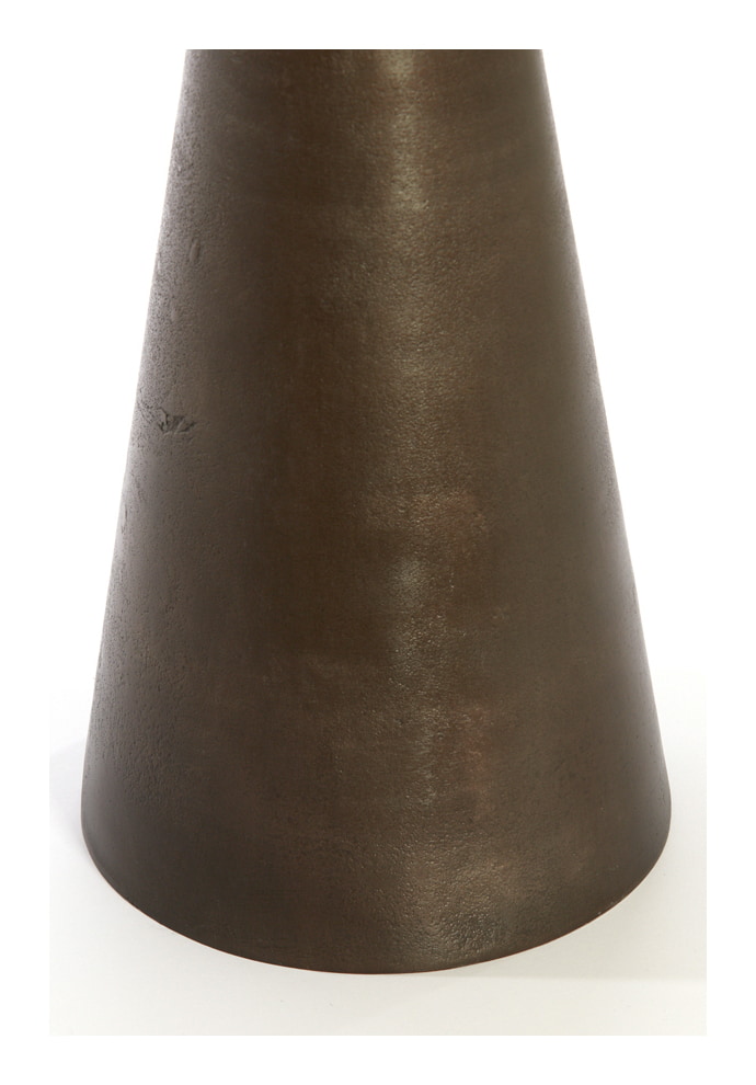 Light & Living Ronde Bijzettafel 'Ynez' Marmer, 29cm, kleur Donkerbruin
