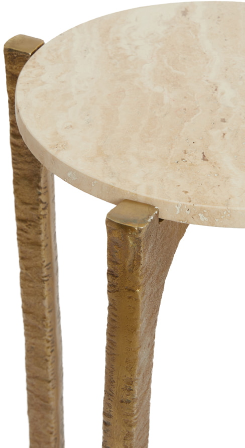 Light & Living Ronde Salontafel 'Kanae' Set van 2 stuks, Travertin