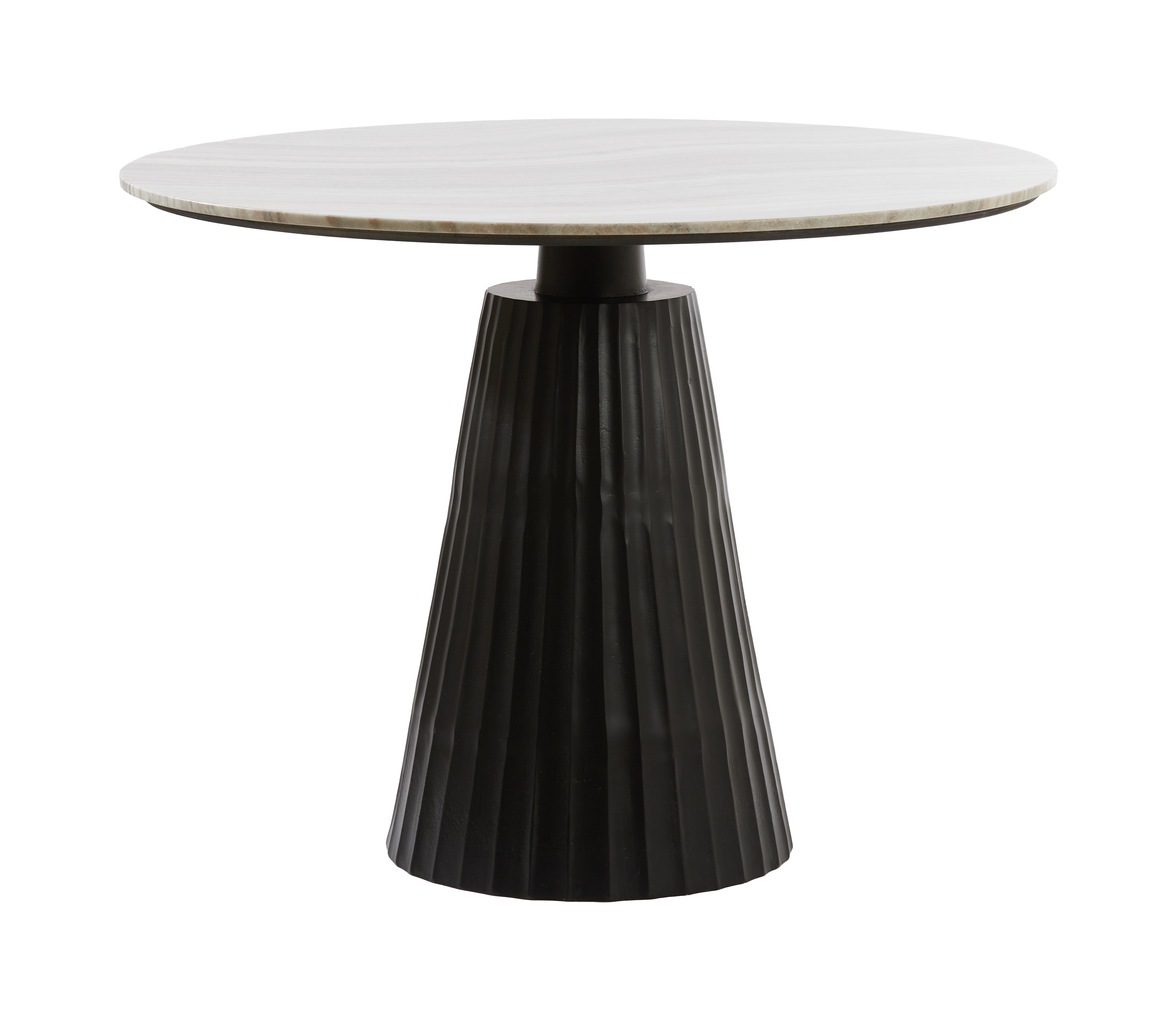 Light & Living Ronde Eettafel Rianne Marmer, 100cm - Taupe/Mat Zwart