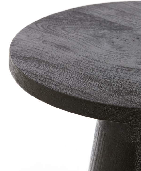 Light & Living Ronde Bijzettafel 'Paxos' Mangohout, kleur Zwart