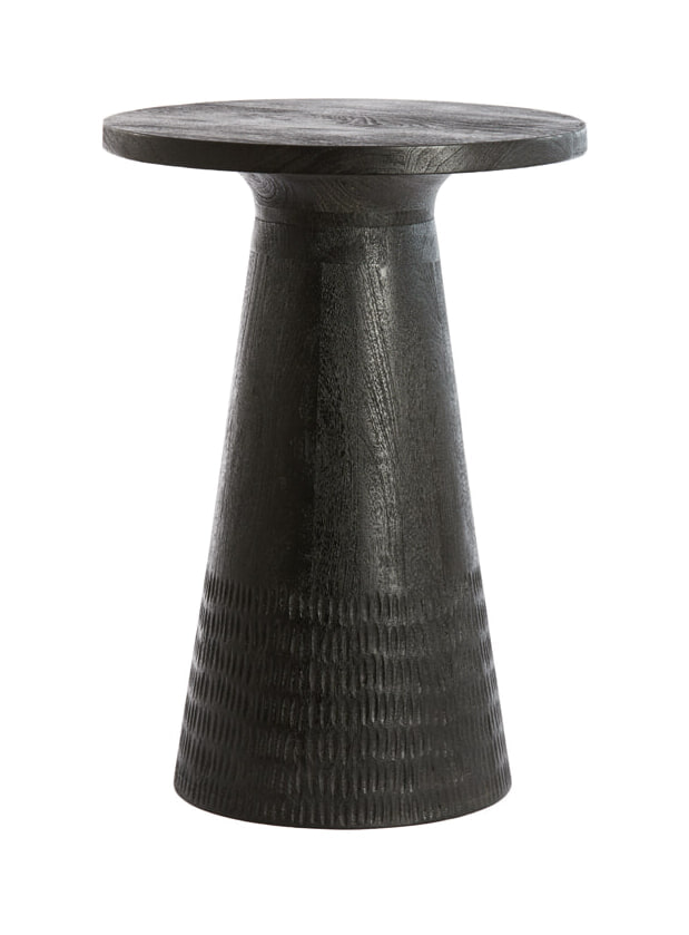 Light & Living Ronde Bijzettafel Paxos Mangohout - Zwart