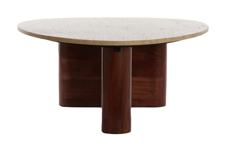 Light & Living Salontafel 'Mahelona' Travertin en Acaciahout, 90 x 72cm