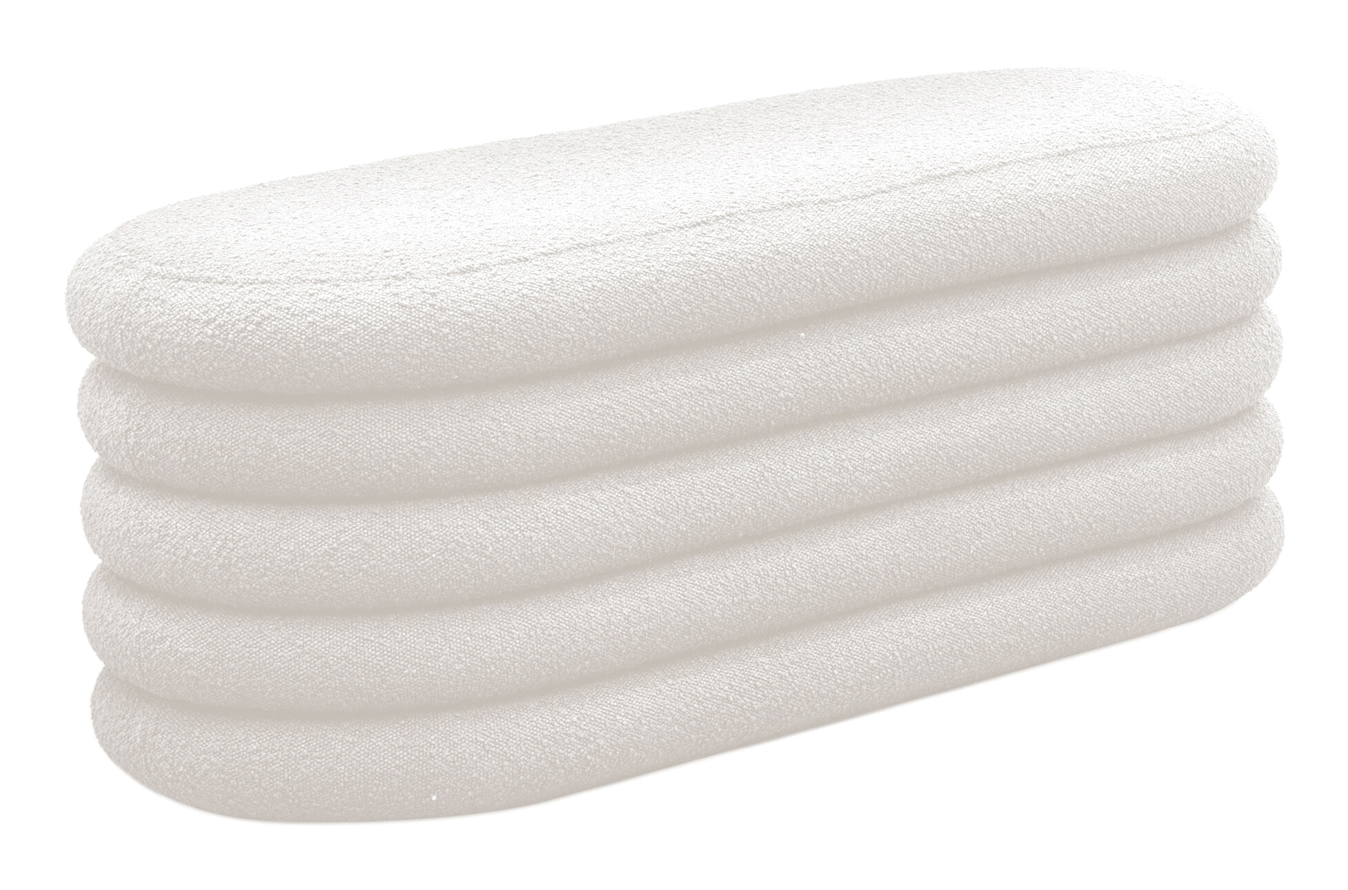 Artistiq Hocker 'Lucine' Met opbergruimte, Bouclé, kleur Wit