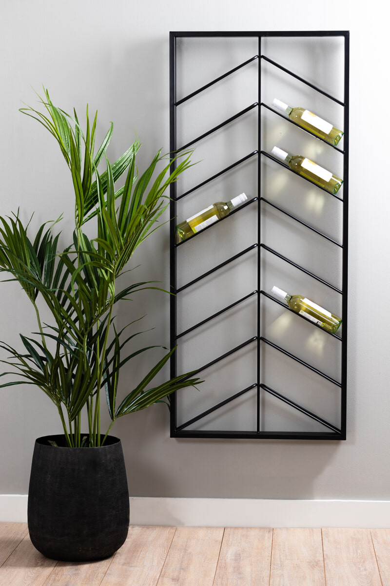 Light & Living Wijnrek 'Malbeo' Voor 16 flessen, kleur Zwart