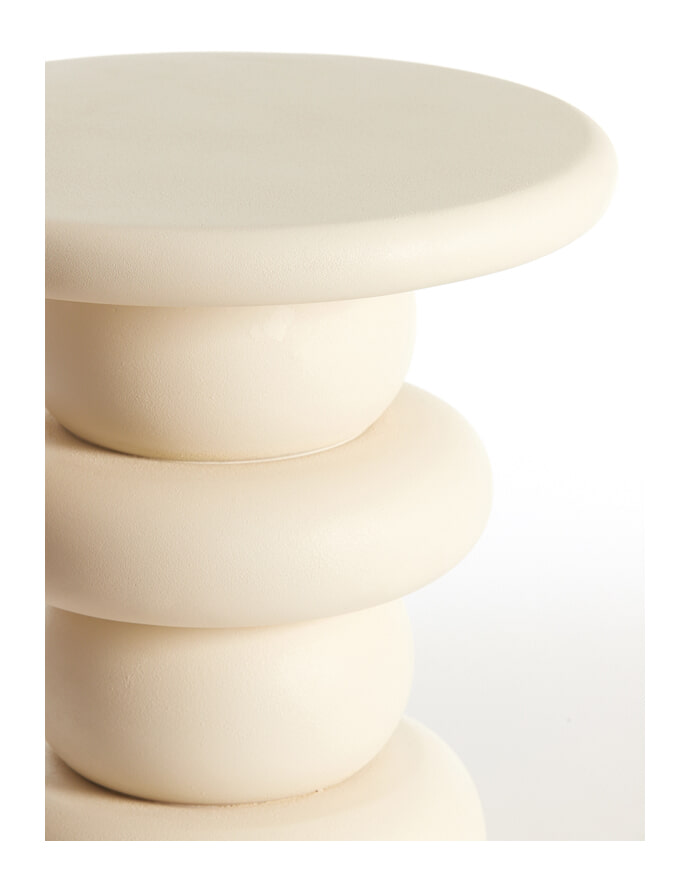 Light & Living Bijzettafel 'Azalas' Mangohout, 40cm, kleur Crème