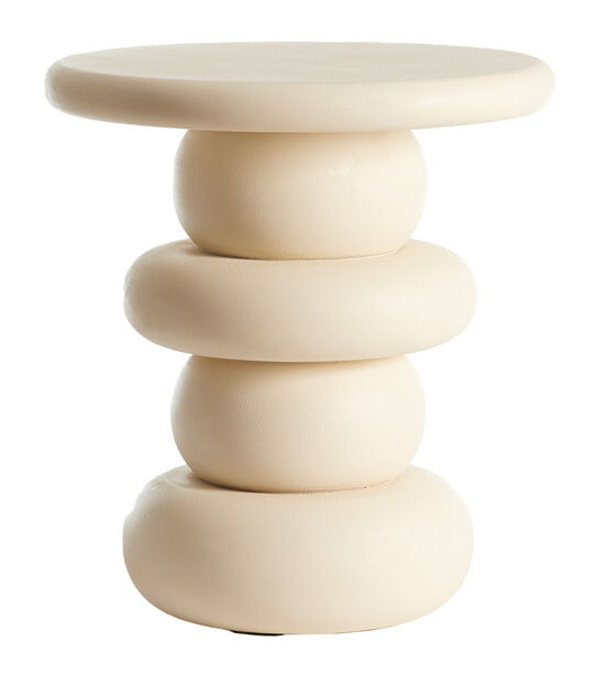 Light & Living Bijzettafel 'Azalas' Mangohout, 40cm, kleur Crème