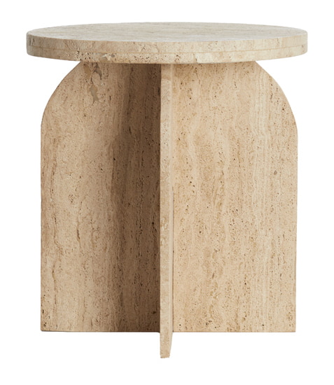 Light & Living Bijzettafel 'Otinia' Travertin, 48cm hoog, kleur Zand