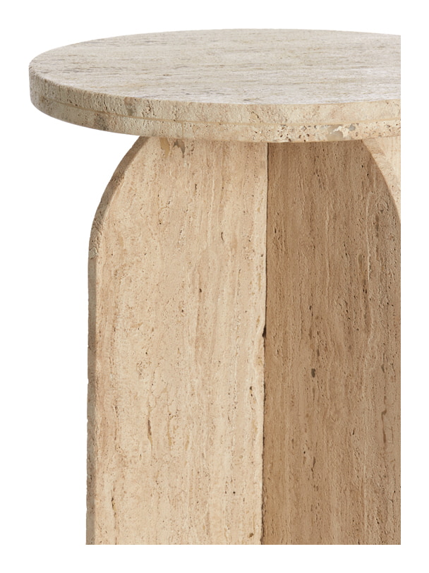Light & Living Bijzettafel 'Otinia' Travertin, 48cm hoog, kleur Zand