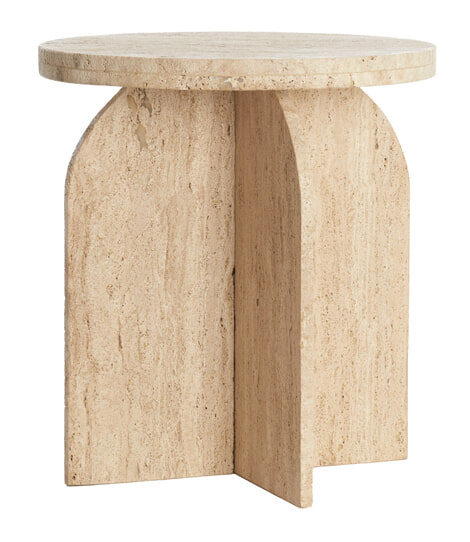 Light & Living Bijzettafel 'Otinia' Travertin, 48cm hoog, kleur Zand