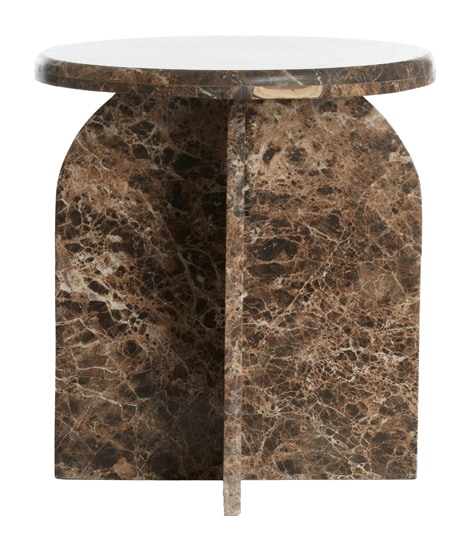 Light & Living Bijzettafel 'Otinia' Marmer, 48cm hoog, kleur Donkerbruin