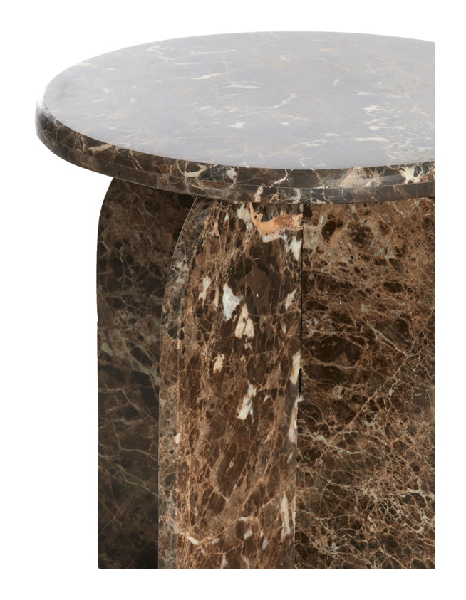 Light & Living Bijzettafel 'Otinia' Marmer, 48cm hoog, kleur Donkerbruin