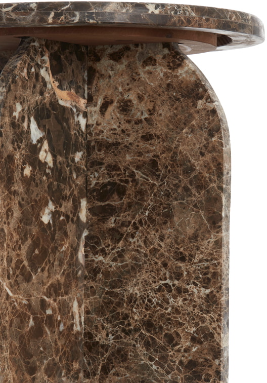 Light & Living Bijzettafel 'Otinia' Marmer, 48cm hoog, kleur Donkerbruin