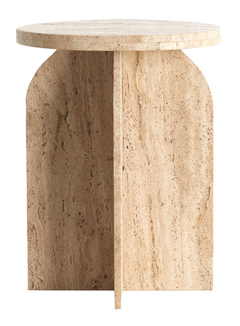 Light & Living Bijzettafel 'Otinia' Travertin, 56cm hoog, kleur Zand