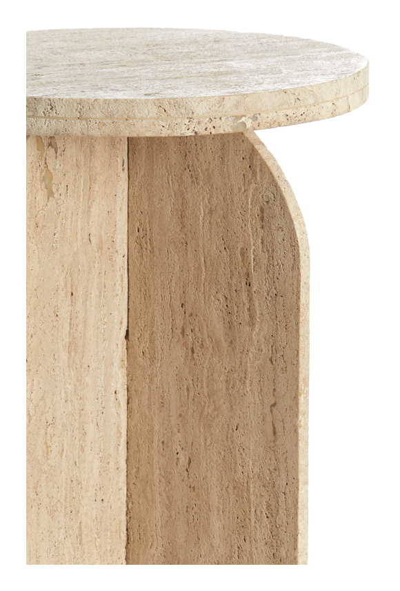 Light & Living Bijzettafel 'Otinia' Travertin, 56cm hoog, kleur Zand