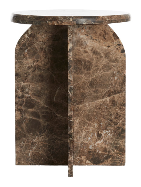 Light & Living Bijzettafel 'Otinia' Marmer, 56cm hoog, kleur Donkerbruin