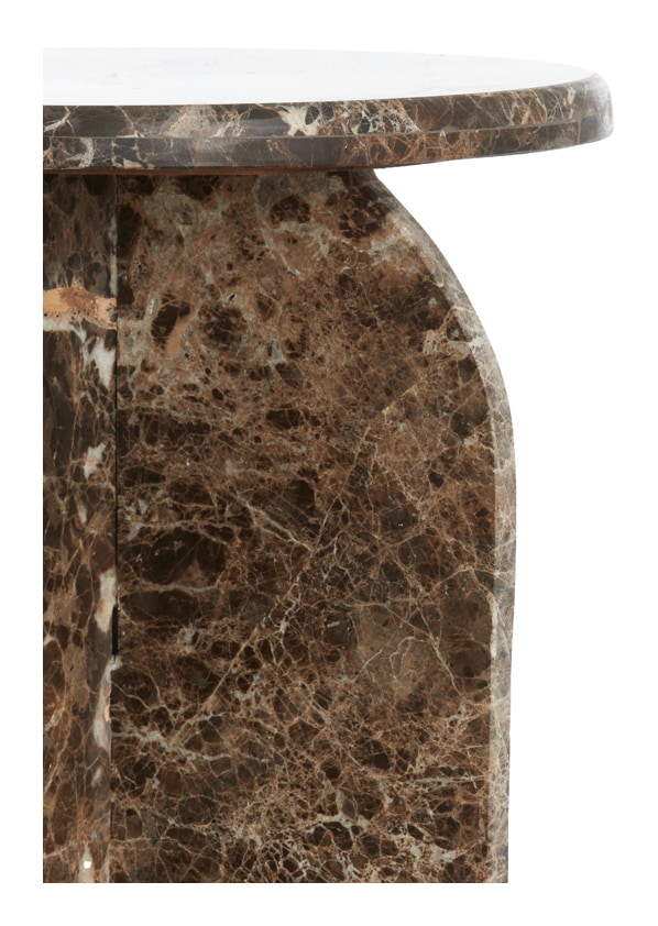Light & Living Bijzettafel 'Otinia' Marmer, 56cm hoog, kleur Donkerbruin