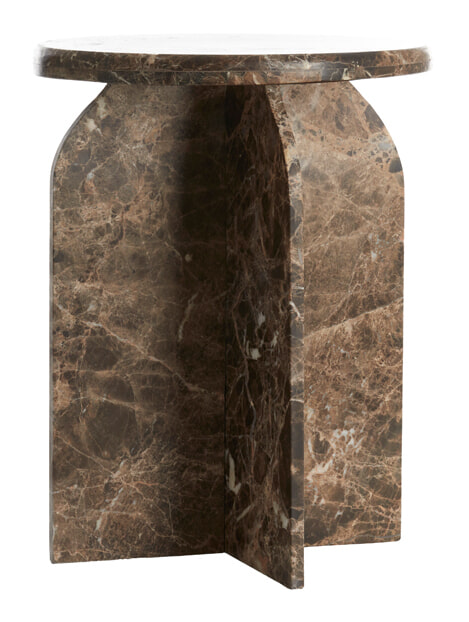 Light & Living Bijzettafel 'Otinia' Marmer, 56cm hoog, kleur Donkerbruin