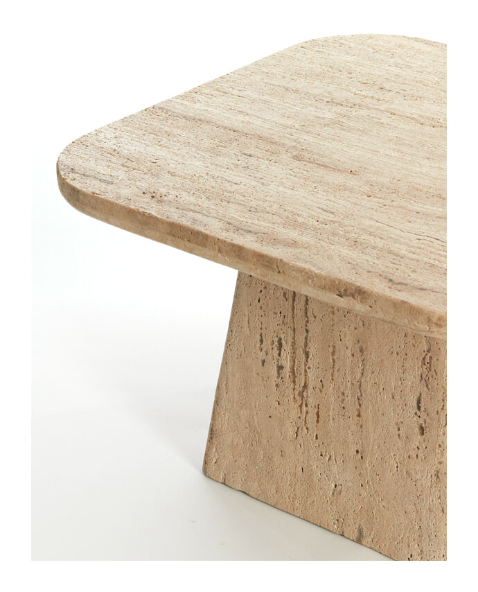 Light & Living Salontafel 'Kepami' Travertin, 60 x 60cm, kleur Zand