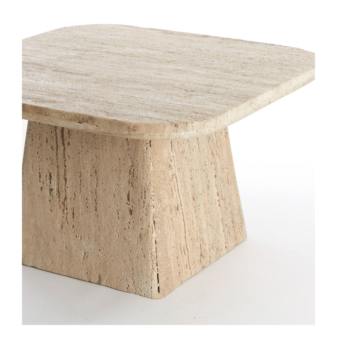 Light & Living Salontafel 'Kepami' Travertin, 60 x 60cm, kleur Zand