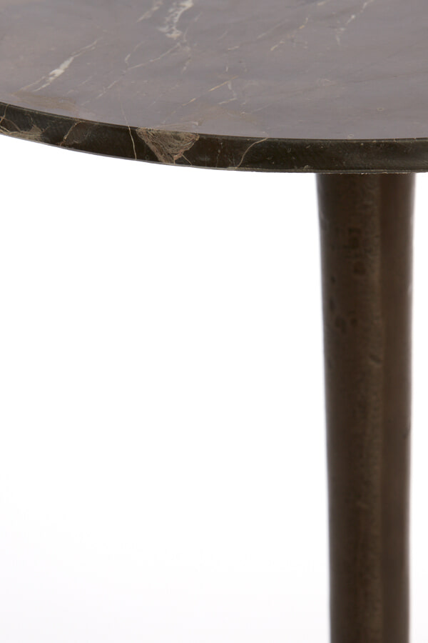 Light & Living Ronde Bijzettafel 'Pazo' 48cm, kleur Donkerbruin