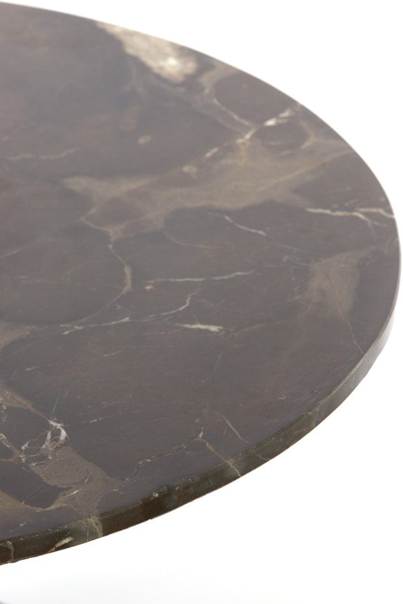Light & Living Ronde Salontafel 'Pazo' Marmer, 76cm, kleur Donkerbruin