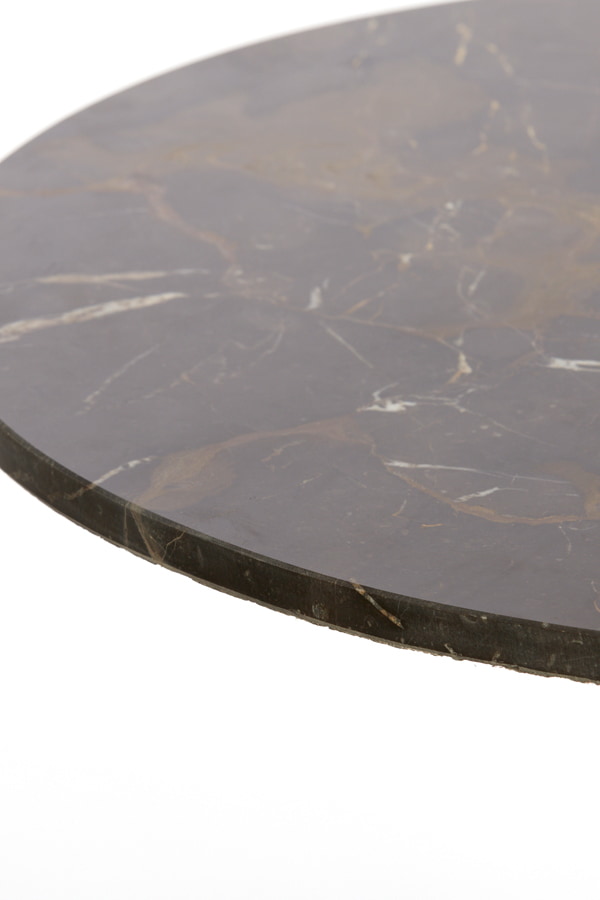 Light & Living Ronde Salontafel 'Pazo' Marmer, 76cm, kleur Donkerbruin