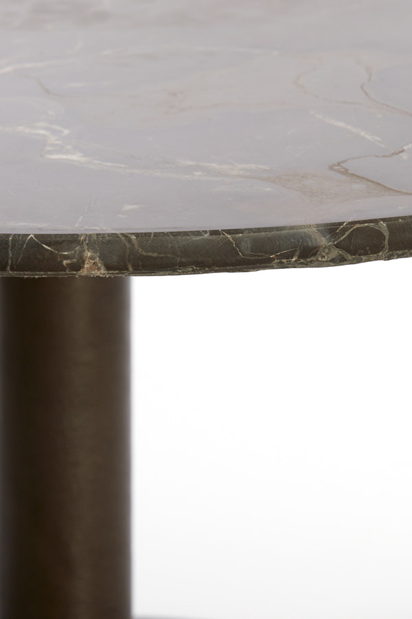 Light & Living Ronde Salontafel 'Pazo' Marmer, 76cm, kleur Donkerbruin